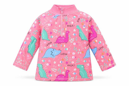 Front view of Mini Club girls’ pink jacket, size 6-9, months