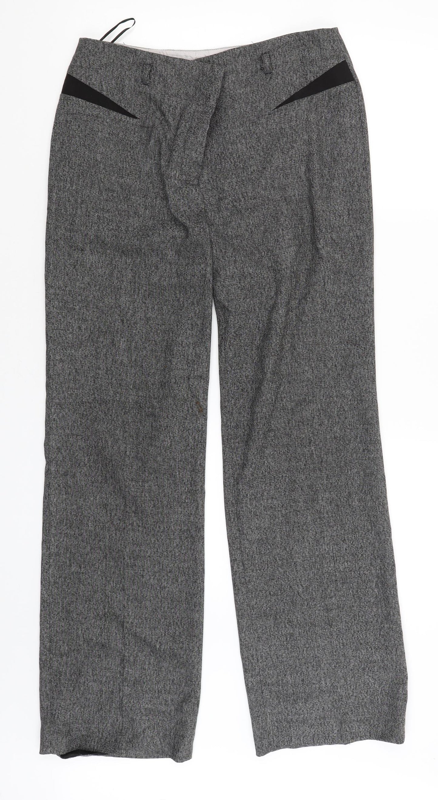 Womens UK Size 10 NEXT Regular Fit Carrot Grey Trousers