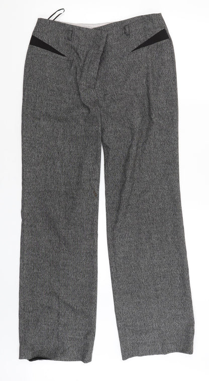 Womens UK Size 10 NEXT Regular Fit Carrot Grey Trousers