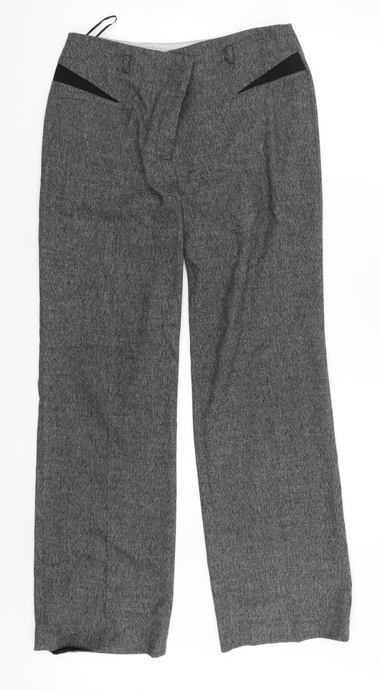 Womens UK Size 10 NEXT Regular Fit Carrot Grey Trousers