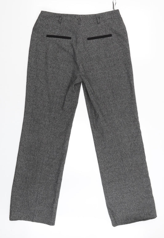 Womens UK Size 10 NEXT Regular Fit Carrot Grey Trousers