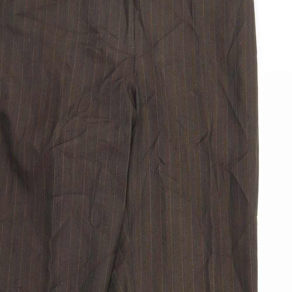 F&F Womens Brown Striped  Trousers  Size 12 L28 in