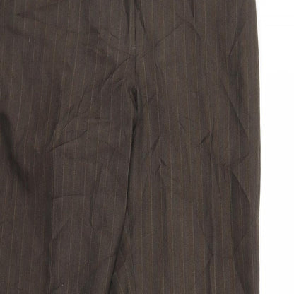 F&F Womens Brown Striped  Trousers  Size 12 L28 in
