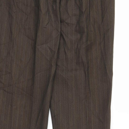 F&F Womens Brown Striped  Trousers  Size 12 L28 in