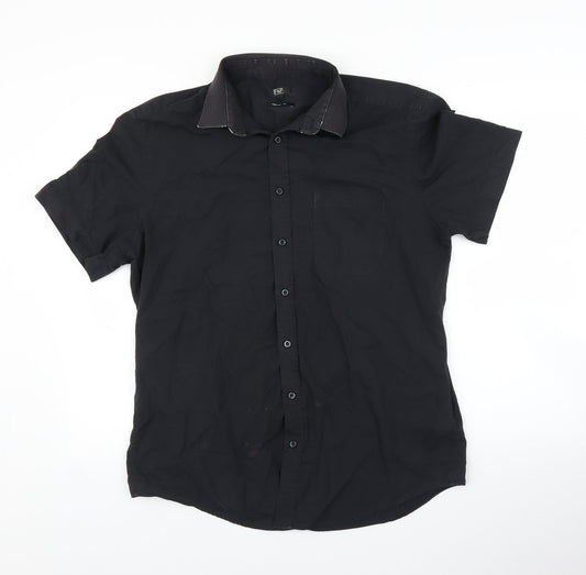 F&F Mens Black    Button-Up Size 16