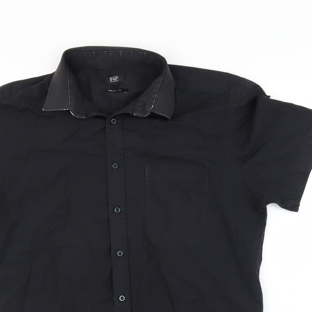 F&F Mens Black    Button-Up Size 16