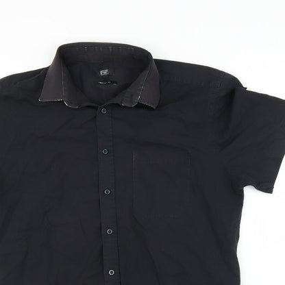F&F Mens Black    Button-Up Size 16
