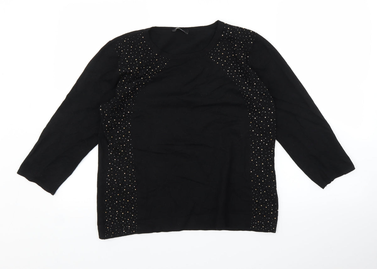 Klass Womens Black   Pullover Jumper Size L