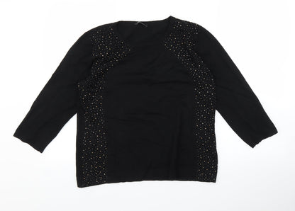 Klass Womens Black   Pullover Jumper Size L