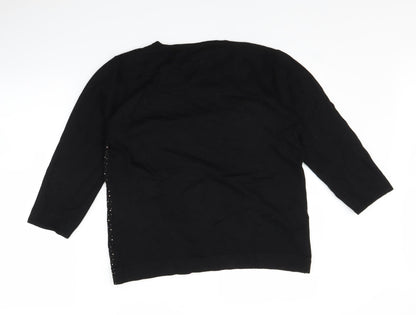 Klass Womens Black   Pullover Jumper Size L