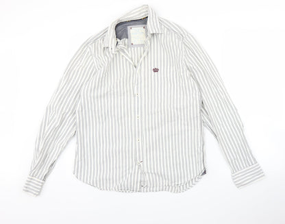 Mens UK Size M NEXT White  Button-Up Long Sleeve Casual Shirt