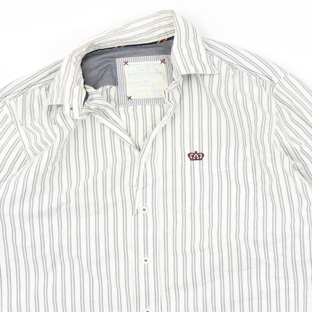 Mens UK Size M NEXT White  Button-Up Long Sleeve Casual Shirt