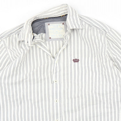 Mens UK Size M NEXT White  Button-Up Long Sleeve Casual Shirt