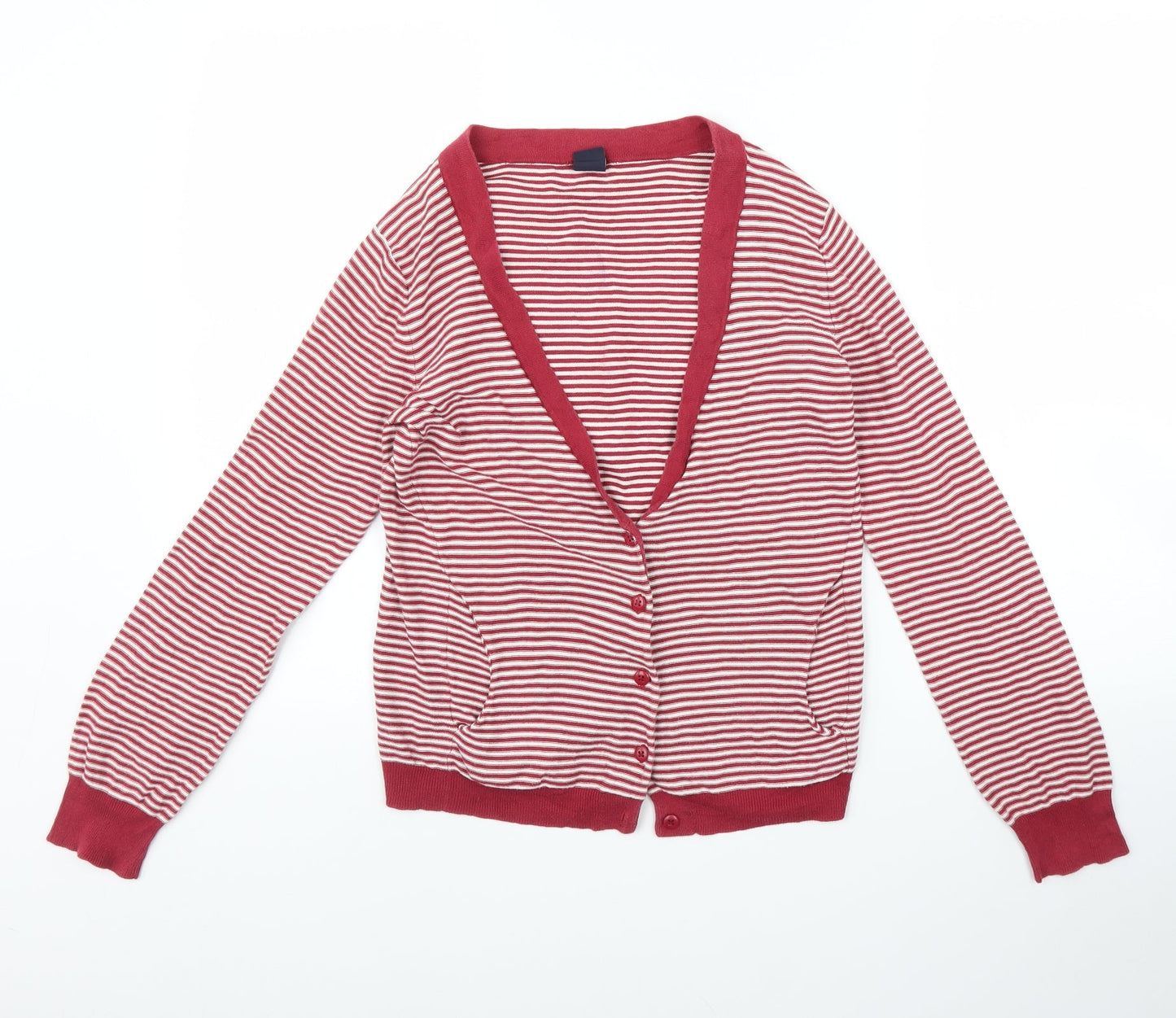 Gap Womens Pink Striped  Cardigan Jumper Size M