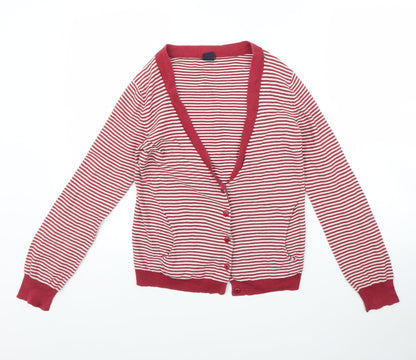 Gap Womens Pink Striped  Cardigan Jumper Size M