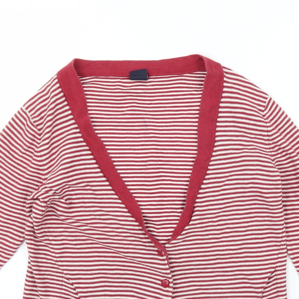 Gap Womens Pink Striped  Cardigan Jumper Size M