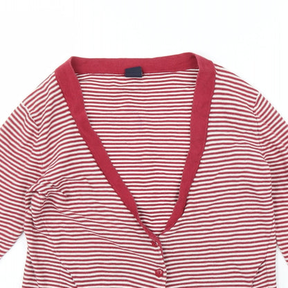 Gap Womens Pink Striped  Cardigan Jumper Size M