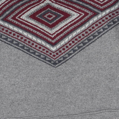 H&M Mens Grey Geometric  Pullover Jumper Size S