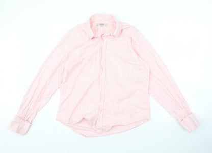 Mens UK Size L Moto Pink  Button-Up Long Sleeve Casual Shirt
