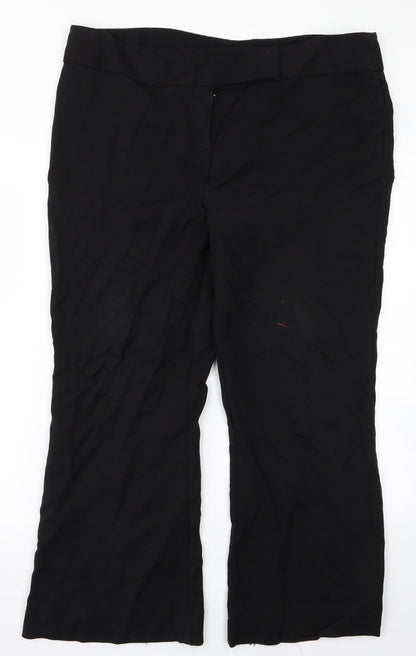 Womens UK Size 40 Preworn Regular Fit  Black Trousers