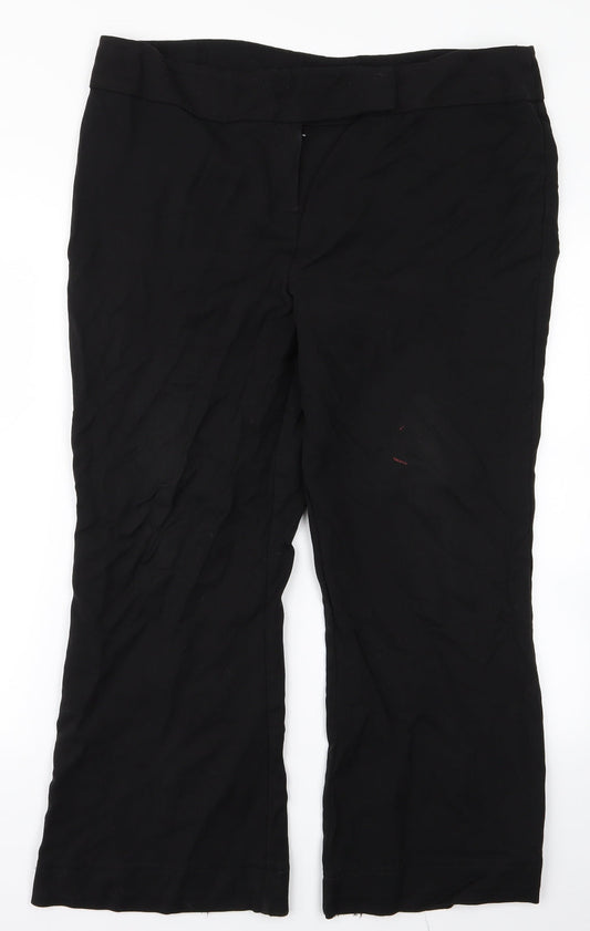 Womens UK Size 40 Preworn Regular Fit  Black Trousers