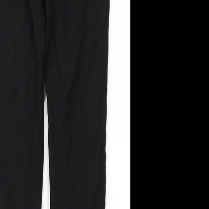 Preworn Girls Black   Chino Trousers Size 9 Years