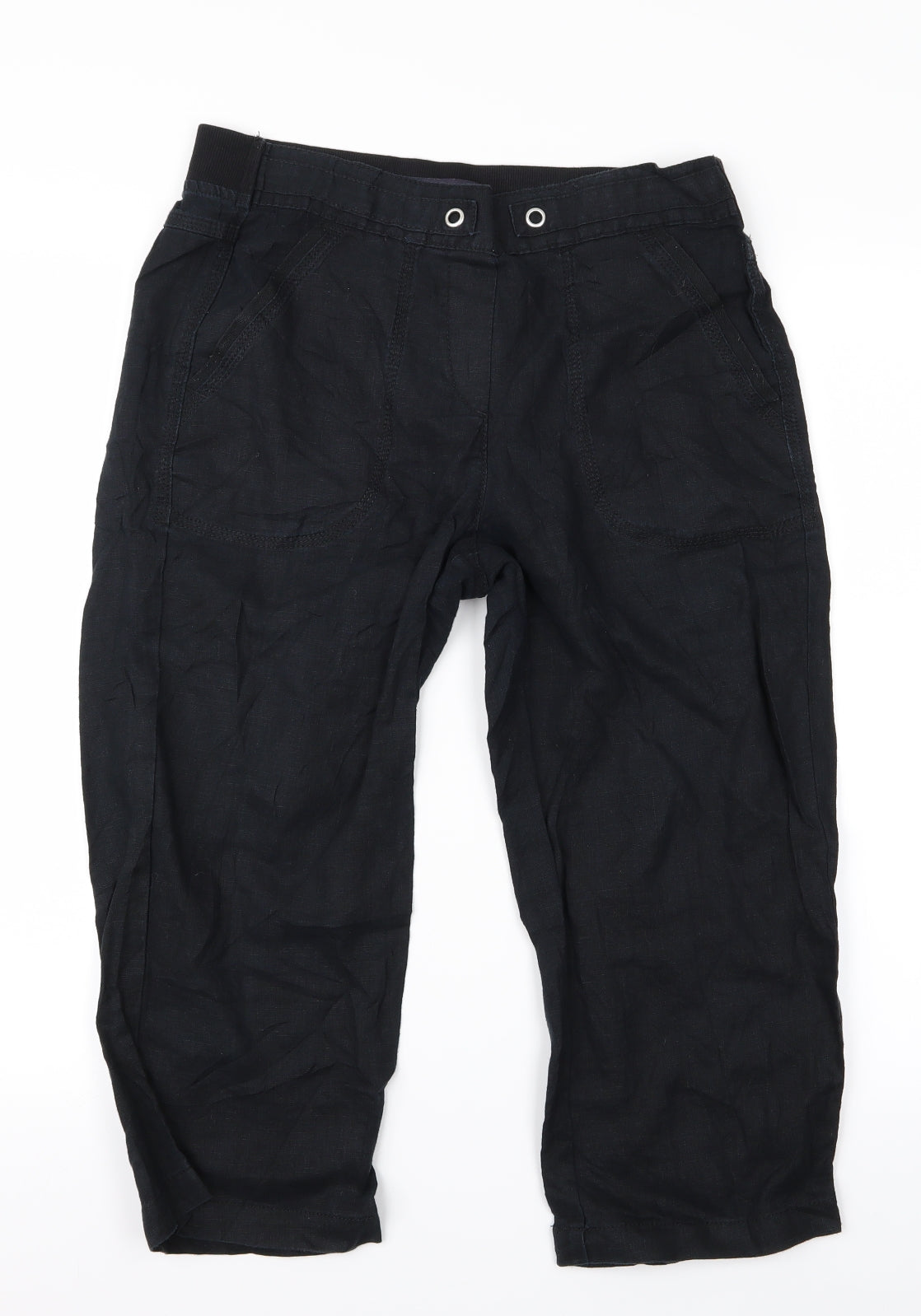 Womens UK Size 12 m&s Regular Fit  Black Trousers