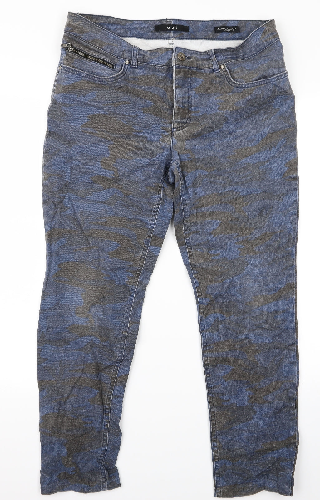 Oui Womens Blue   Trousers  Size 32 L21 in
