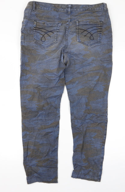 Oui Womens Blue   Trousers  Size 32 L21 in