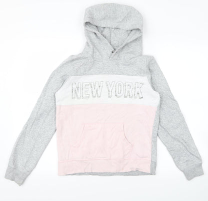 H&M Girls Grey   Pullover Hoodie Size 13 Years  - new york