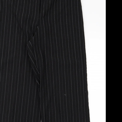 m&s Womens Black Striped  Trousers  Size 12 L38 in