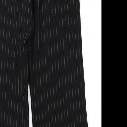 m&s Womens Black Striped  Trousers  Size 12 L38 in