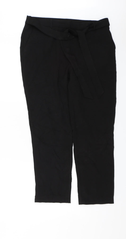 Womens UK Size 14 Kiabi Regular Fit Dress Pants Black Trousers
