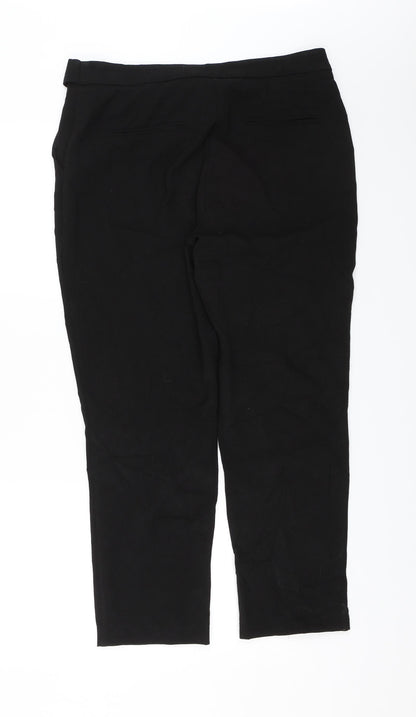 Womens UK Size 14 Kiabi Regular Fit Dress Pants Black Trousers