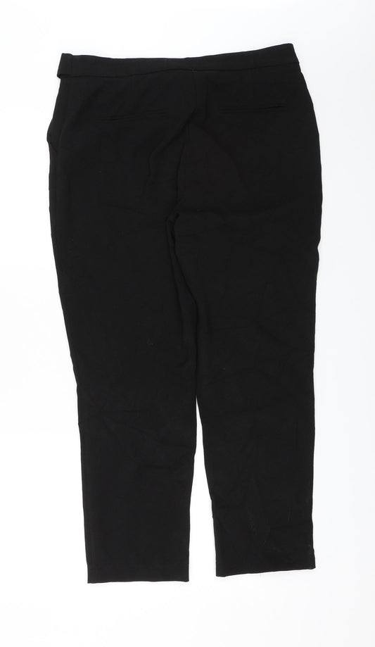 Womens UK Size 14 Kiabi Regular Fit Dress Pants Black Trousers