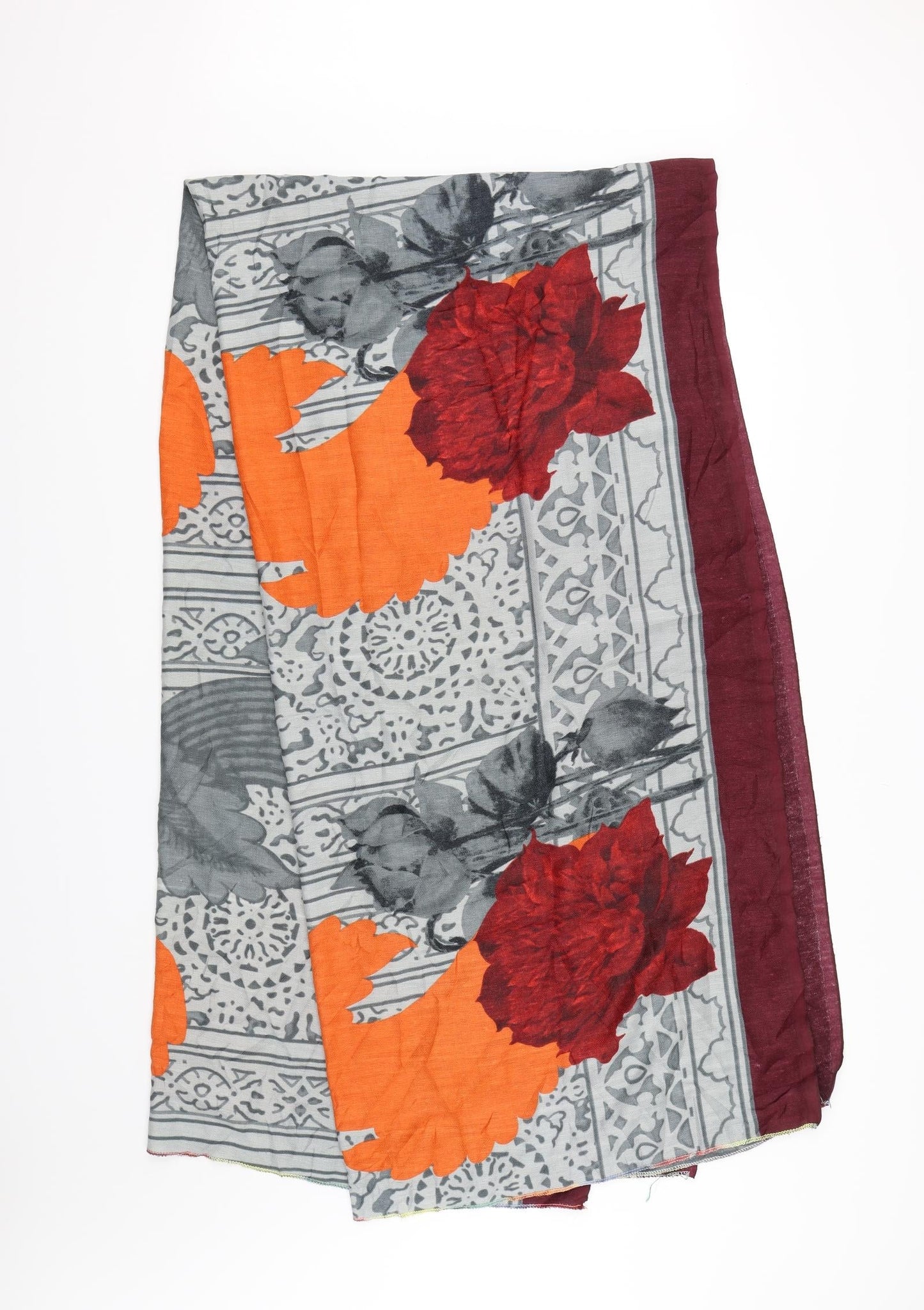 Preworn Unisex Grey Floral   Shawl/Wrap