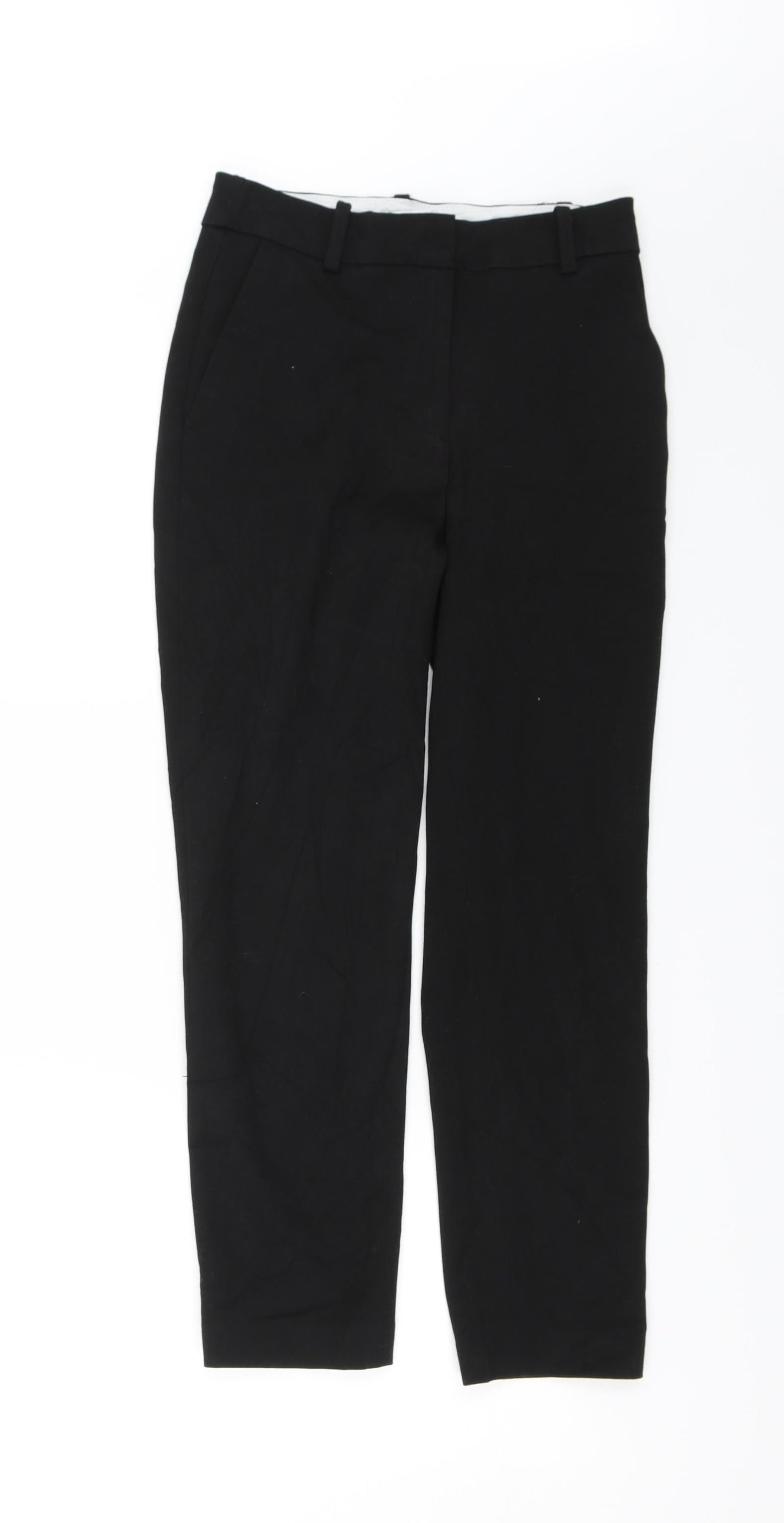 Womens UK Size 4 H&M Regular Fit Chino Black Trousers