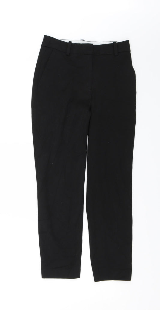 Womens UK Size 4 H&M Regular Fit Chino Black Trousers