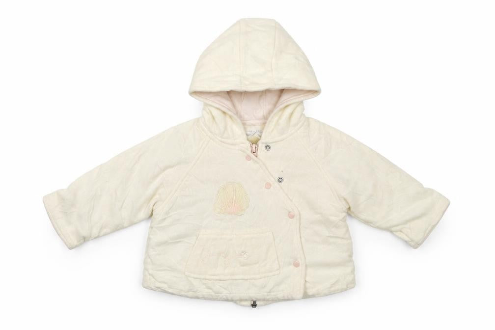 Front view of Kiabi Baby White Jacket, size 6-9, Months