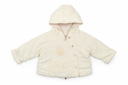 Front view of Kiabi Baby White Jacket, size 6-9, Months