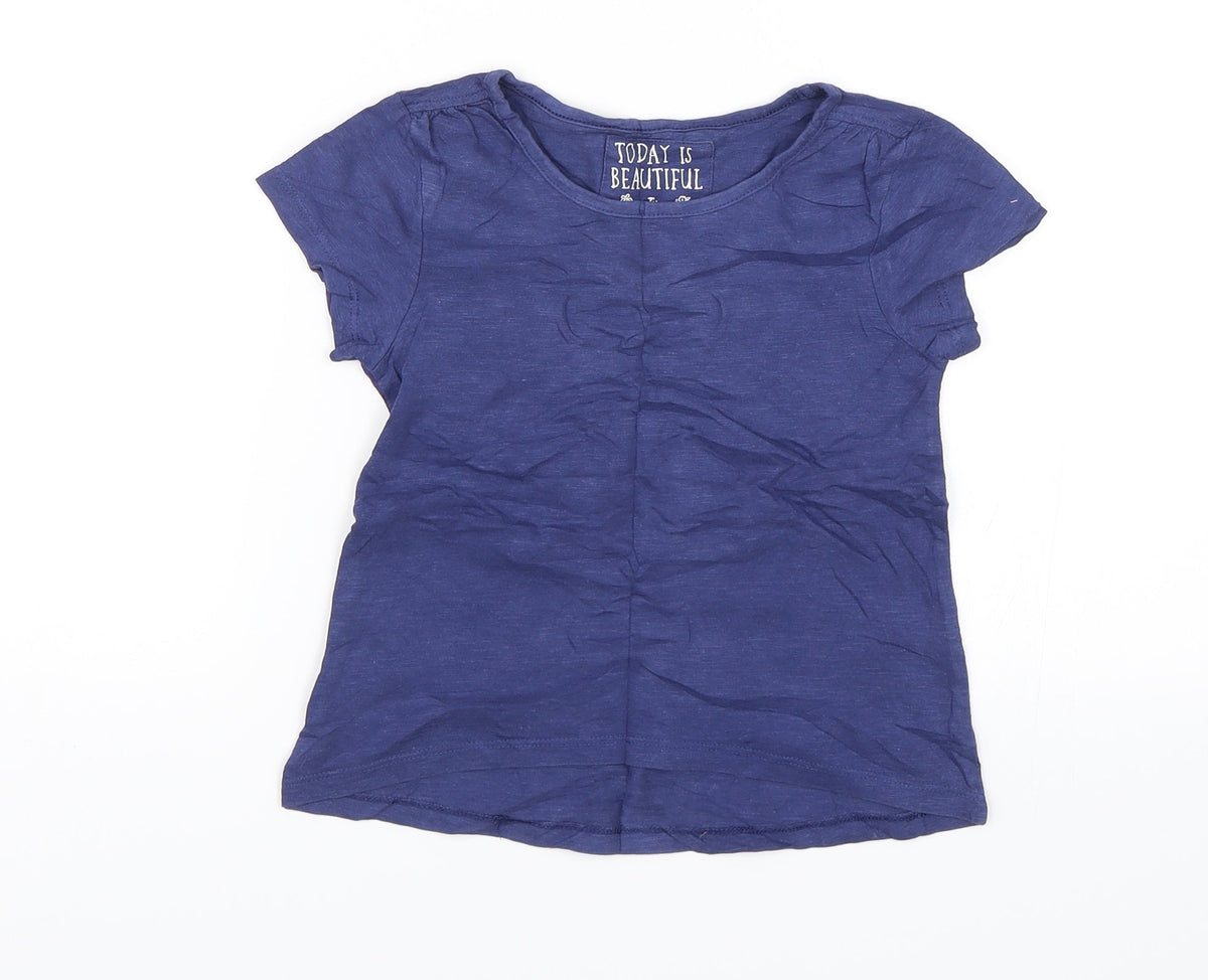 Additional front view of Tu girls’ blue basic t-shirt, size 6, years