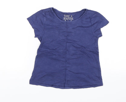 Additional front view of Tu girls’ blue basic t-shirt, size 6, years