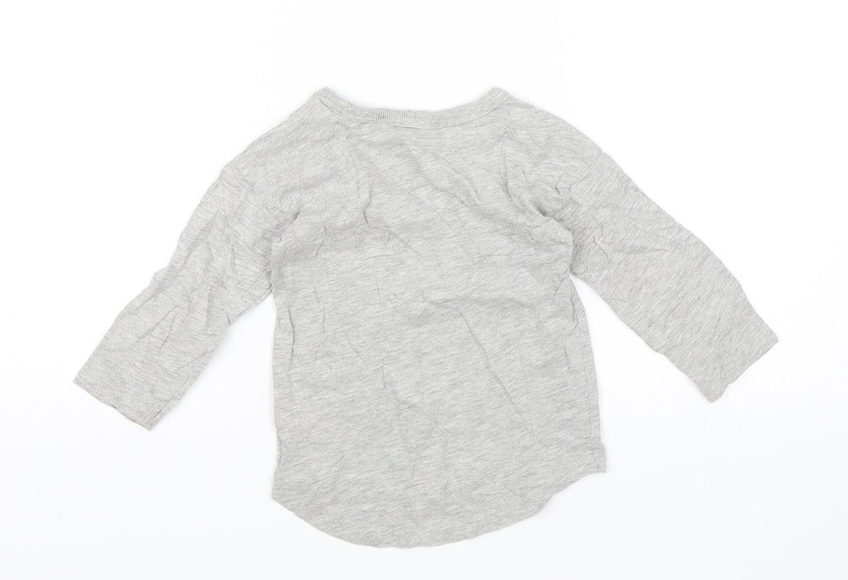 Back view of Next Baby Grey Basic T-Shirt, size 12-18, Months - Trucks