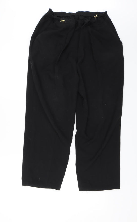 Womens UK Size 16 BHS Regular Fit Dress Pants Black Trousers