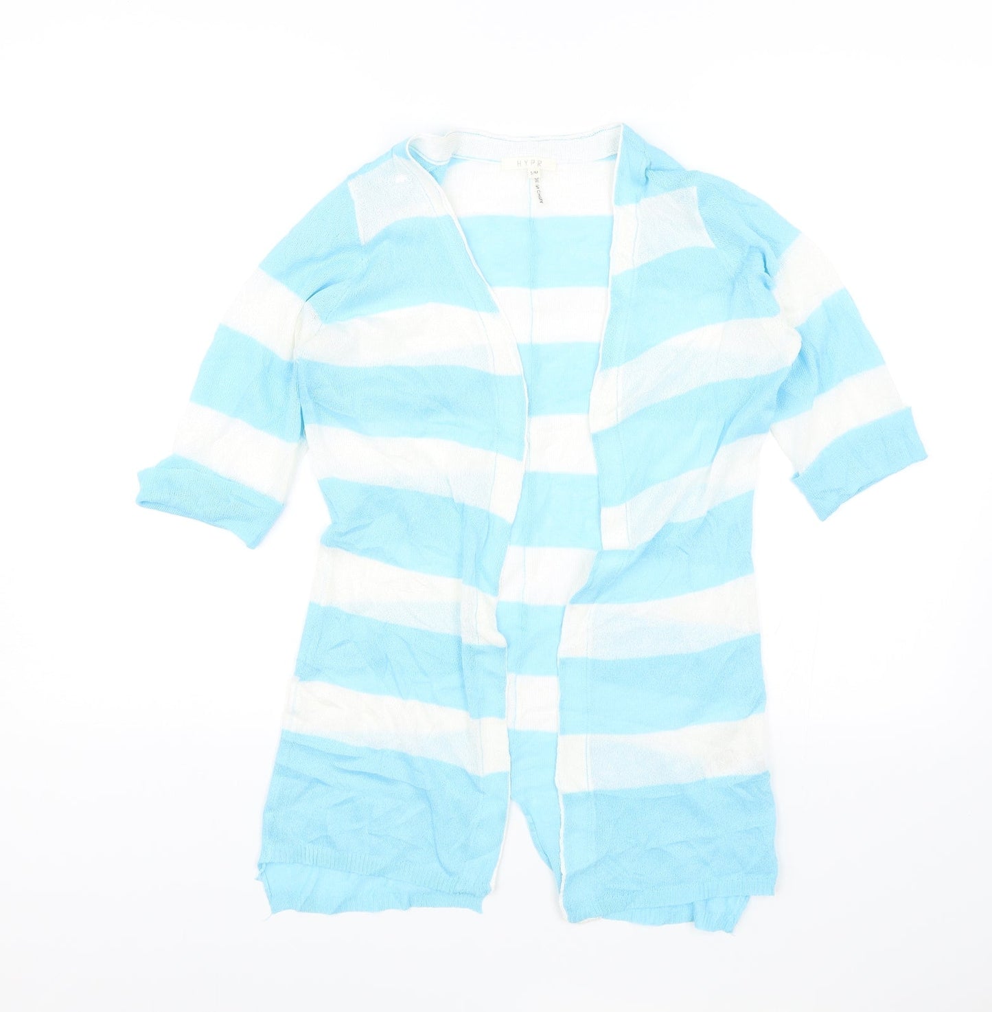 Hypr Womens Blue Striped  Shrug Jumper Size S