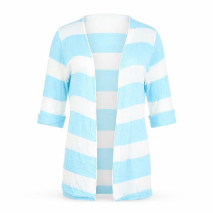 Hypr Womens Blue Striped  Shrug Jumper Size S