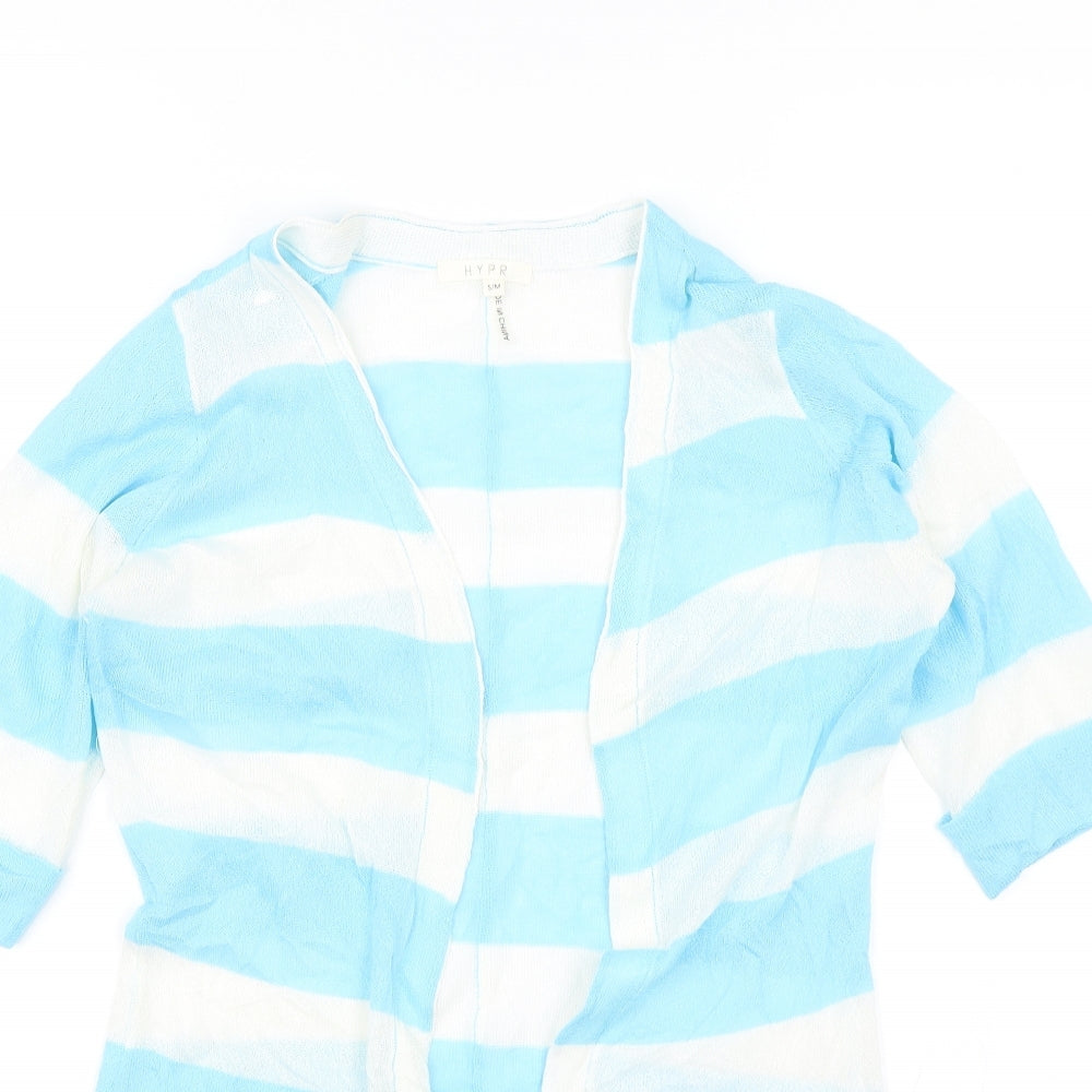 Hypr Womens Blue Striped  Shrug Jumper Size S