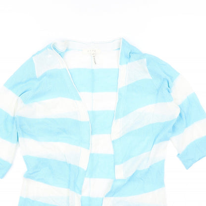 Hypr Womens Blue Striped  Shrug Jumper Size S