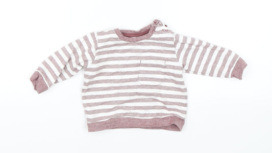Matalan Baby White Striped  Pullover Jumper Size 3-6 Months