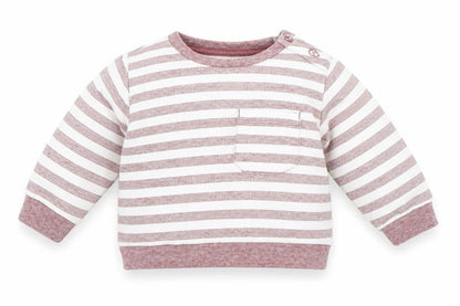 Front view of Matalan Baby White Striped jumper, size 3-6, Months